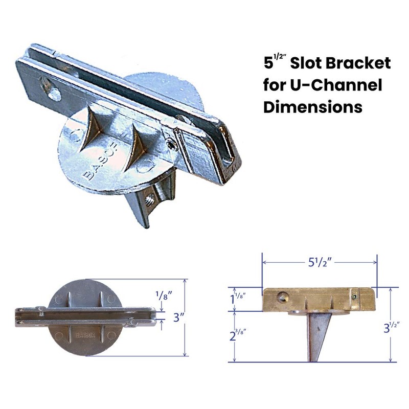 12" slot - Street Sign Bracket (perpendicular), Flat Sign in