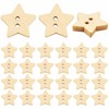 200pcs Wooden Star Buttons with 2 Holes Rustic Sewing Buttons