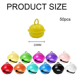 50PCS Bells for Crafts 22mm, Jingle Bells Christmas Home and Pet Decorations, Cheerful Sound Craft Bells, Small Bells Good Looking and Utility, Used for Holiday Home Decoration