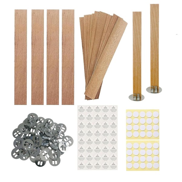 250 Pcs Wooden Candle Wicks Wicks Stickers 5.1 X 0.5 Inch 100 Natural Candle Wood Wicks 49-51 pcs Stand Candle Cores for DIY Candle Making Craft Wooden Wicks for Candle Making Wood Wick
