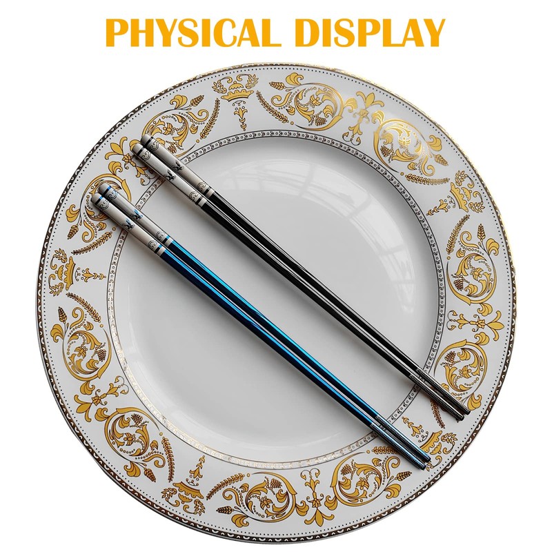 Portable Chopsticks Reusable with Case,Metal Stainless Steel Chopstick with Titanium