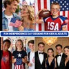USA Soccer Fan Scarf Set 4-Pack - Patriotic Afro Wig,