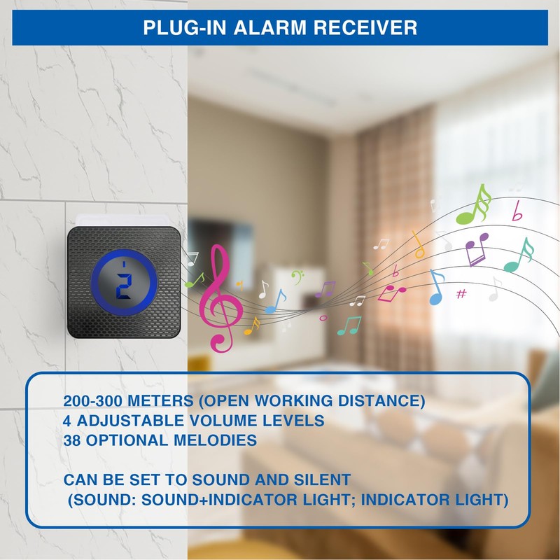 Topyond Solar Entry Alarm System, Wireless Security with Long Range,