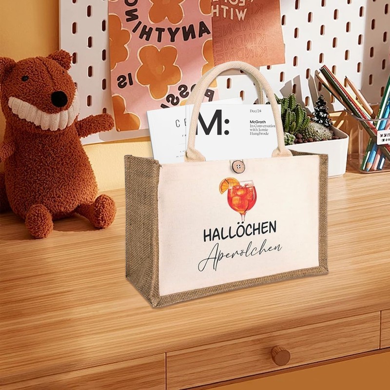 Aperol Geschenk Tasche, Jutetasche für Frauen, Ehefrau, Freundin, Aperol Tasche