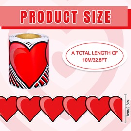 FYSUIMU 32.8Ft Valentine's Day Bulletin Board Border Red Love Heart Border Trim Rolled Self Adhesive Bulletin Board Stickers for Classroom Office Chalkboard Wedding Anniversary Birthday Party Decor