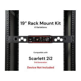 Iron Prints Rack Mount Kit for Scarlett 2i2 3rd Gen 1.5U 19” Studio Rack 4 Variations - Full Solid