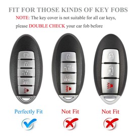 YALNORVA for Nissan Key Fob Cover, TPU Key Fob Case Cover Fits for Nissan Altima Rogue Sentra Maxima Armada Murano Pathfinder Versa Juke Infiniti Car Accessories Smart Key Holder, Purple Black