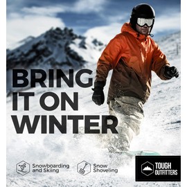 Men Snow Gloves Waterproof, Winter Gloves - Men's Snowboarding Gloves - Women Snowmobile Gloves - Waterproof Ski Gloves