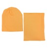 Alkato Unisex Beanie Hat and Scarf Set Plain, mustard yellow