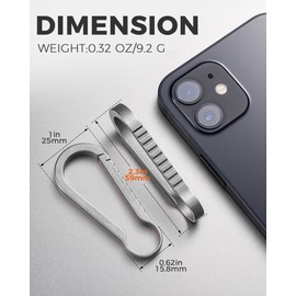 FEGVE Titanium Carabiner Keychain Clip, Small Key Holder Clip, Anti-Lost Quick Release Hook for Keys