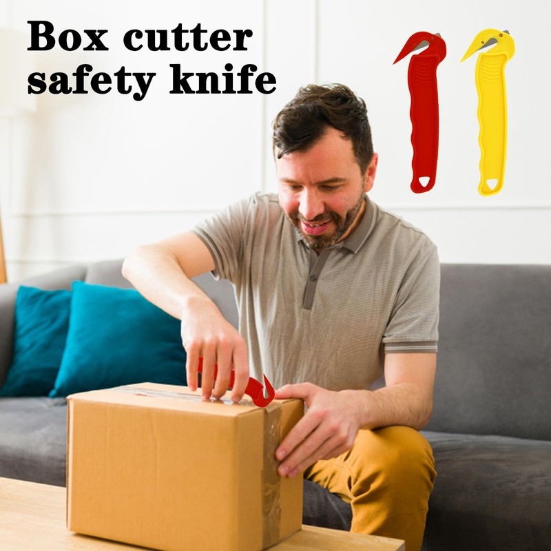 2PCS Box Cutter with Lanyard, Compact Aesthetically Pleasing Portable Box