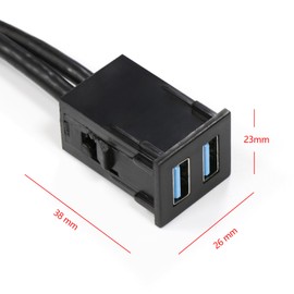 For Toyota Vehicles, For Toyota, USB3.0 Input Port, Audio Relay, Audio Parts, 2 x AUDIO Ports, USB3.0 Extension Panel, For Switch Holes, Dashboard Kit, Size 0.9 x 1.0 inches (23 x 26 mm) (Type D)