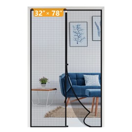 Yotache Removable Magnetic Screen Door Fits Door Size 32 x 78, Screen Size 34" x 79" Reinforced Fiberglass Mesh for Back Door