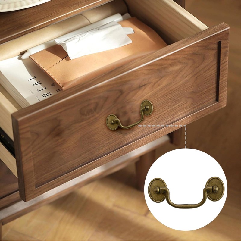 INCREWAY Drop Bail Handle Pulls, 6PCS Antique Drawer Pulls Handles