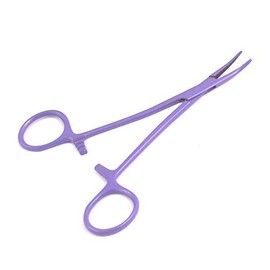 G.S 5" Curved Mosquito Hemostat Forceps Locking Clamps Purple Color Stainless Steel