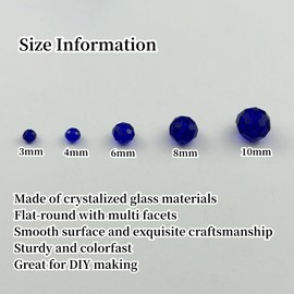 YUEXIGO 60pcs 10mm Crystal Glass Beads for Jewelry Making, Faceted Crystal Beads Rondelle Glass Spacer Beads for Wind Chimes Bracelet Earring Necklace DIY Craft(Dark Blue)