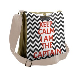 Ambesonne Marine Messenger Bag, Keep Calm I am Captain, Unisex Cross-body