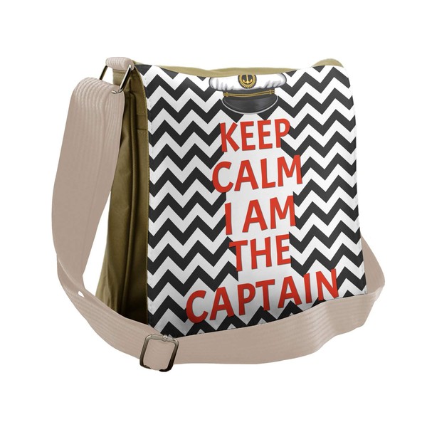 Ambesonne Marine Messenger Bag, Keep Calm I am Captain, Unisex