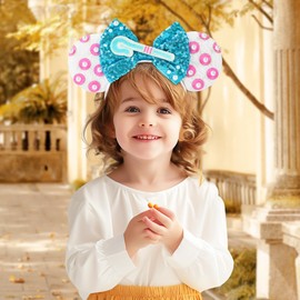 HAMUTH Mouse Ear Headband, Peeps Headband for kids Adult Women Girls, Sequin Bow Mouse Ears for Party Trip Parks CospLay Essentials