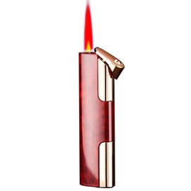 Mini Lighter Windproof Torch Lighters Jet Red Flame Butane Lighter Pocket Creative Lighter Ice Surface Design Gifts for Birthday Valentine's Day Festival Lover (Red)