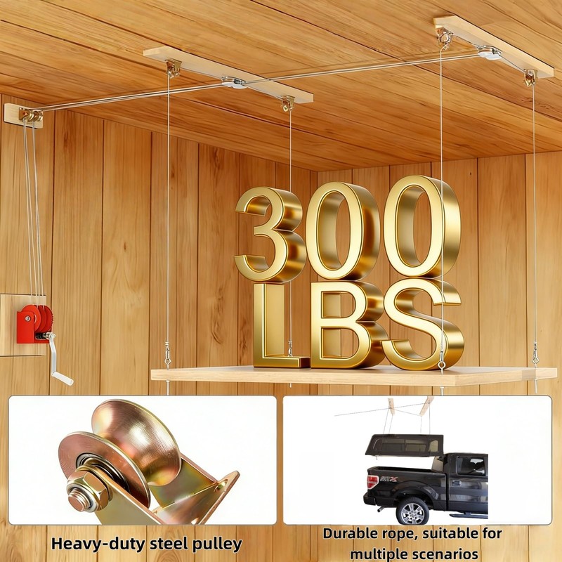 Overhead Garage Lifting Storage Rack, Garage Storage Lift, Garage Ceiling