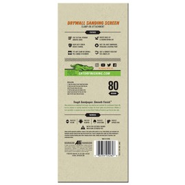 Gator Clamp-On Precut Drywall Sanding Screen, 4-1/4" x 11-1/4", 80 Grit, 25 Pack