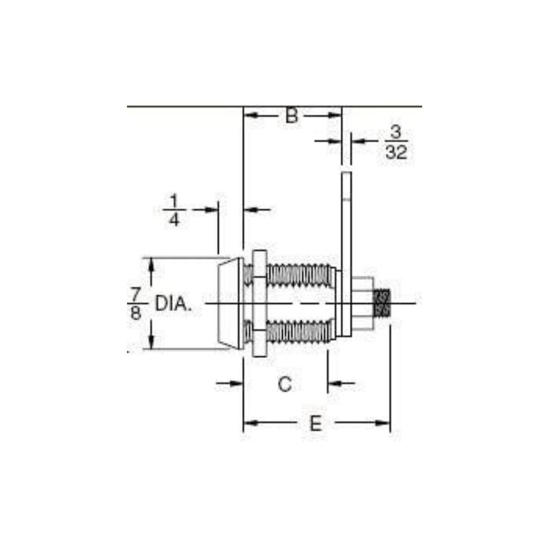 Sintron General Lock Replacement Length 0.75" inch 19mm 5 Pack,