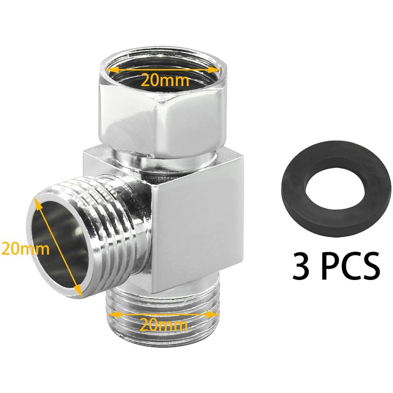 20mm 3 Way T Shaped Water Diverters,Brass Shower Diverter Valve