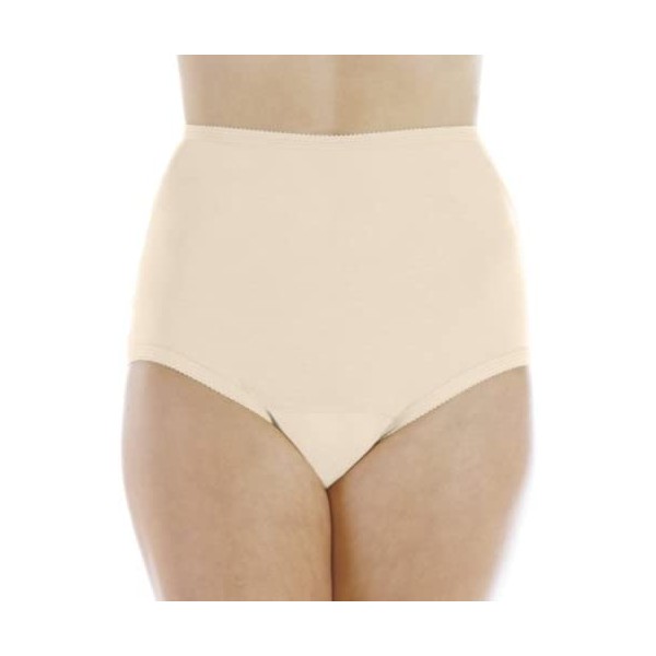Wearever (3-Pack) Women's Beige Cotton Comfort Regular Absorbency (0.5 Cup) Incontinence Panties 8X (Fits Hip Sizes: 61-63")