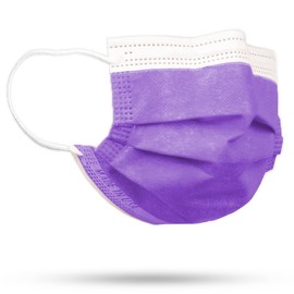 4-Ply Breathable Disposable Face Mask - Made in USA - Comfortable Elastic Ear Loop Multiple Colors (500, Lavender Purple)