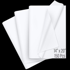 SANZIX 150 Sheets White Tissue Paper for Gift Bags Bulk 14x20 Inch Tissue Paper for Packaging use for Crafts, Decoration & Bouquet | White Tissue Paper Bulk Perfect for Wedding, Birthday & Graduation