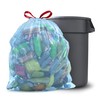 Glad Trash Bags, Large Drawstring Garbage Bags, 30 Gallon Blue