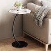 Kasinali C Shape Small Side Table Living Room, Round End