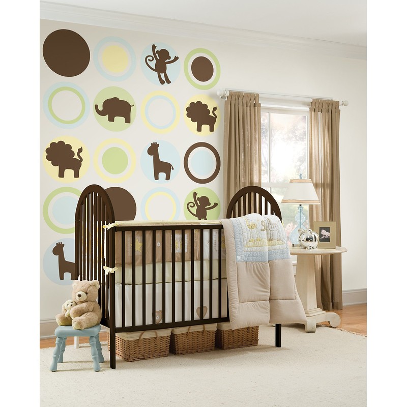 Wallpops Baby Silhouettes Set, 4-Piece, Espresso Jungle Brown