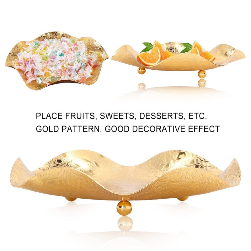 Countertop Fruit Holder Basket, Gold Fruit Storage Bowl Kitchen &