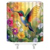 Hummingbird Flower Shower Curtain Spring Floral Leaf Leaves Bird Nature