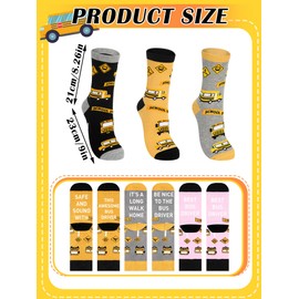 Skicuff 12 Pairs Christmas School Bus Driver Socks Bulk Gifts for Men Women School Bus Driver Appreciation Gifts Novelty Cotton Occupation Socks for Bus Driver Christmas Gifts