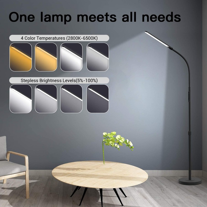 NXONE Led Floor Lamp,Modern Reading Adjustable Standing Height 4 Colors