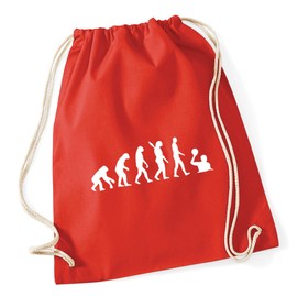 Hippowarehouse Evolution Of Water Polo Players Drawstring Cotton School Gym Bag 37cm x 46cm, 12 litres