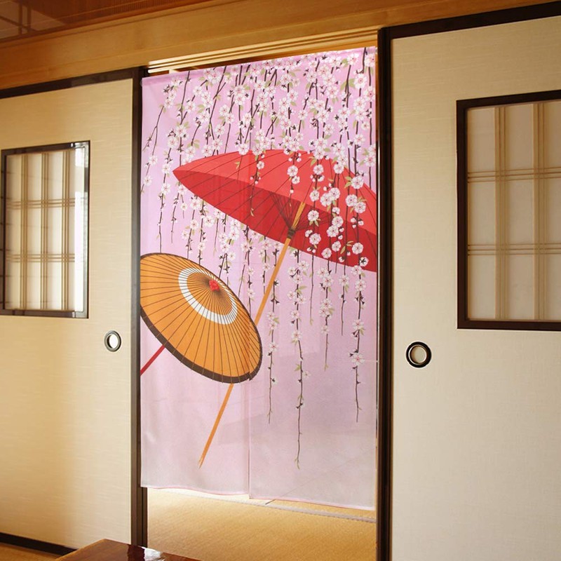 Noren Workshop 10409 Noren Cherry Blossom Japanese Style Tapestry, Room