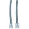 RJ11, 6P / 4C, Silver Satin Flat, 1:1 Straight, 1