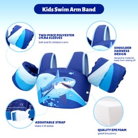 Zeraty Toddler Swim Vest Swim Arm Band for Kids,Girls Boys Pool Floats Jacket with Shoulder Harness Arm Wings for 30-60 lbs/2-8 Years Old