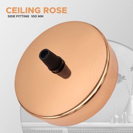 LEDSone 100mm Black Ceiling Rose Pendant Lamp with Cable Handle Clamp Plate for Light Pendant Lamp Full Set (Rose Gold)
