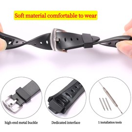 RCNZWQB Rubber Strap Replacement for SUUNTO Observer SR X6HRM Men's Sports Waterproof Watch Wristband Black Bracelet Accessories