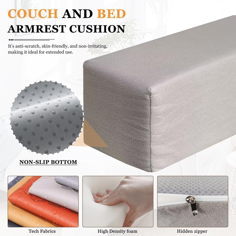 NANGELRN 2 Pack Couch Arm Rest Pillow 6''x6''x20'' Faux Leatharie