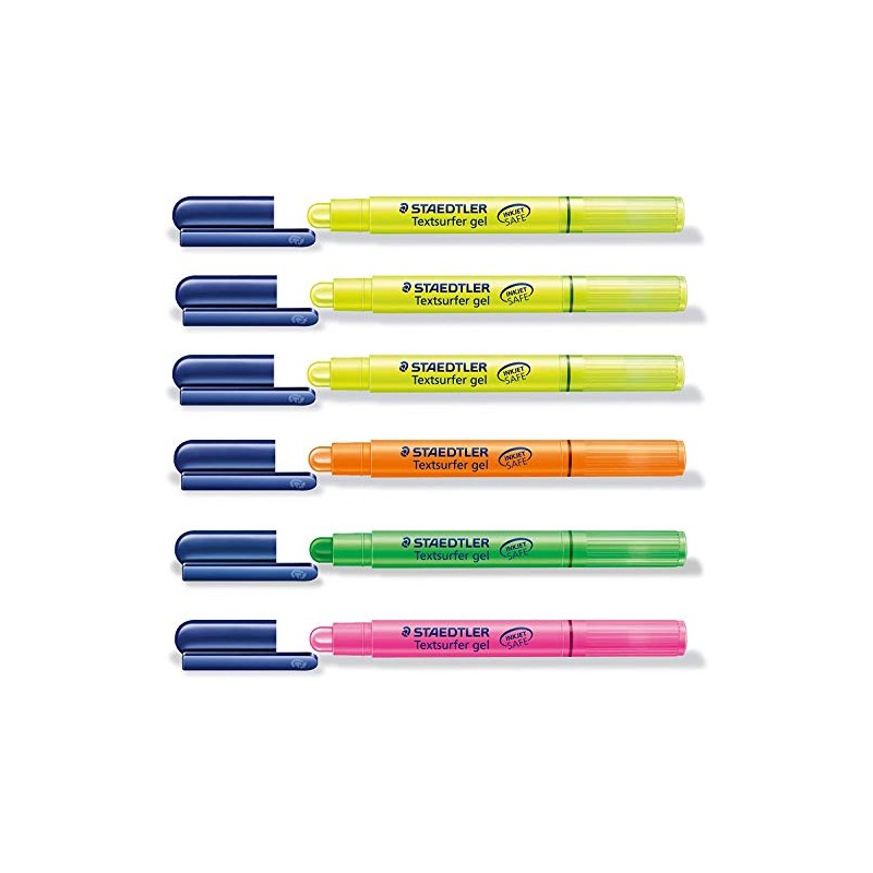 STAEDTLER Textsurfer Gel Highlighter Pen (6 Pens 4 Colours) Pink,