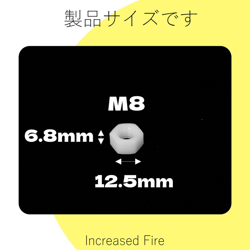 Increased Fire Hex Nuts Nylon Material M8 20 Pack Plastic