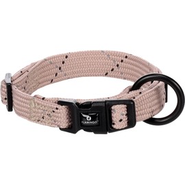 Flamingo Dog Collar Reflective Puppy Dolly Taupe XS - 20-35 cm 10 mm - Click Buckle and Fully Adjustable