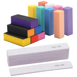 24 unidades de limas de uñas de grano 100/180 y limas de uñas de grano 80/120 para uñas naturales acrílicas