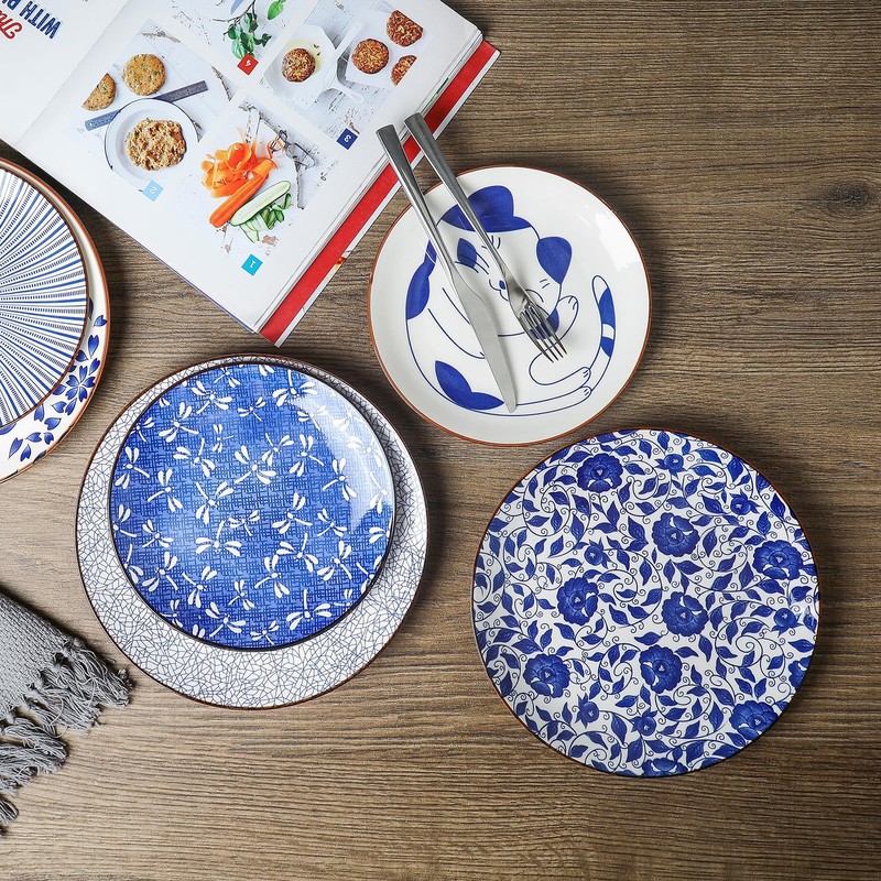 Selamica 8 Inch Ceramic Dessert Plates, Appetizer Plates for Serving